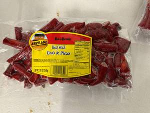 lot 82 image: K. 2lbs Abbyland Beef Stick Ends & Pieces-Frozen