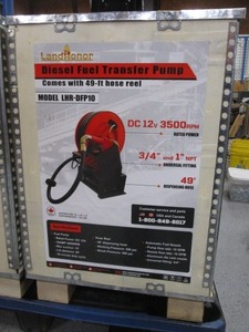 lot 92 image: LandHonor Diesel Transfer Pump w49 Hose & Reel