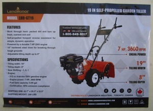 lot 36 image: LandHonor 19 Self Propelled Tiller