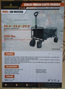 lot 60 image: LandHonor Foldable Wagon