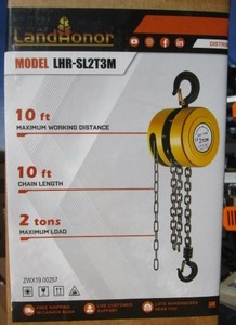 lot 58 image: LandHonor 2ton Chain Hoist