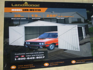 lot 37 image: LandHonor 11x19 Garage Shed wDouble Front Doors