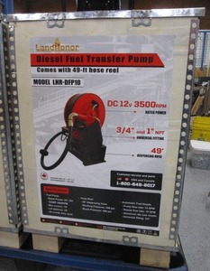 lot 158 image: LandHonor Diesel Transfer Pump w49 Hose & Reel