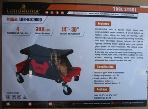 lot 195 image: LandHonor Rolling Shop Tool Stool