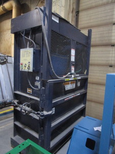lot 9 image: Cram-A-Lot Cardboard Baler 35x70x104 (needs work)