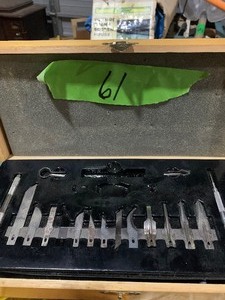 lot 61 image: X-acto kit, lock, tape, misc