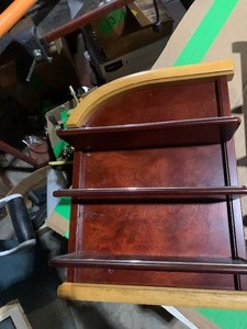 lot 71 image: Wall shelves, Christmas decor, tree stand