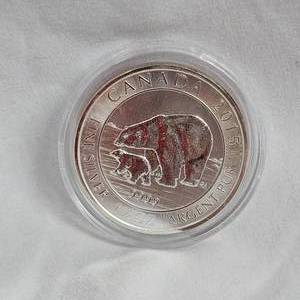 lot 9 image: 1999 1 12 oz .999 Canadian Grizzly $8 Coin