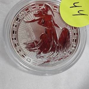 lot 44 image: 2019 .999 1 oz Silver 2# Brittania Coin Round