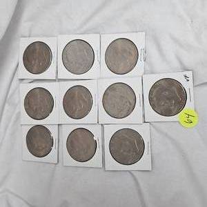 lot 64 image: 10 VF 1776-1976 Ike Bicentennial 50c wSome Gold Toning