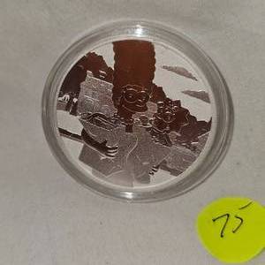 lot 75 image: 2021 1oz .999 Silver Round Simpsons