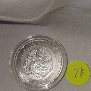 lot 78 image: 2018 1 14oz .9999 Canadian BisonBuffalo Silver Round