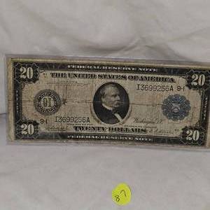 lot 87 image: 1914 $20 FRBN Minneapolis, MN Large Note