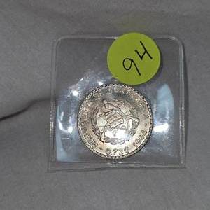 lot 94 image: 1965 Guatemala Silver 25 Centavos