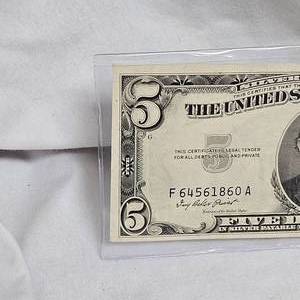 lot 107 image: 1953 A $5 Certificate BU