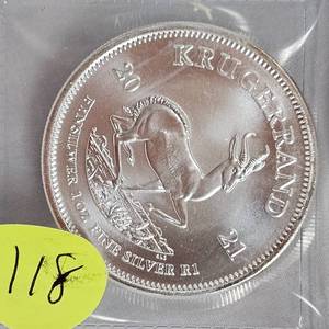 lot 118 image: 2021 .9999 1oz Krugerrand