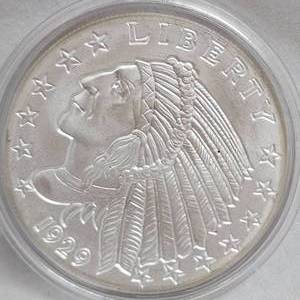 lot 121 image: 1929 Big Chief .999 2 oz Silver Round