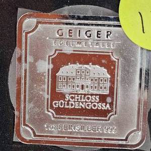 lot 127 image: Geiger Edelmetalle 1oz .999 Silver Ingot