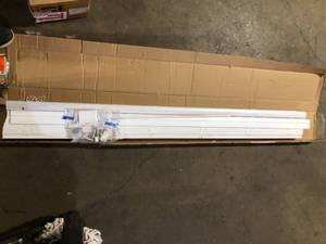 lot 33 image: Home Decorators Collection White Cordless Room Darkening Faux Wood BlindShade w 2 in. Slats - 72.5 in. W x 64 in. L (Actual Size 72 in. x 64 in.) customer return see pictures