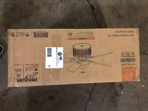 lot 52 image: matrix decor 52 in. Indoor Matte Black Crystal Chandelier Ceiling Fan with Light and Remote Control customer return see pictures