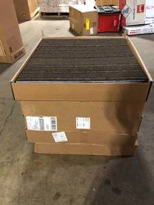 lot 53 image: Lot of 5 boxes Foss Adirondack - Mocha - Brown Commercial 24 x 24 in. Peel and Stick Carpet Tile Square (60 sq. ft.) customer return see pictures
