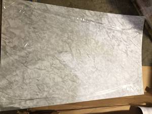 lot 64 image: American Standard Ovation 32 in. x 60 in. x 72 in. 5-Piece Glue-Up Alcove Shower Wall Set in Silver Celestial customer return see pictures