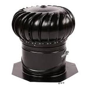 lot 49 image: Master Flow 12 in. Weathered Wood Galvanized Steel Internally Braced Dual-Bearing Wind Roof Turbine customer return see pictures