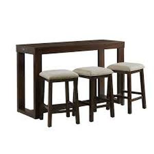 lot 30 image: Picket House Furnishings Hardy Dark Walnut 4-Piece Bar Table Set customer return see pictures