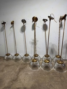 lot 213 image: (9ct) Vintage Hardees Restaurant Lamps. 48 tall