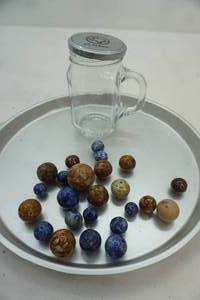 lot 14 image: .75lbs Antique Bennington Marbles