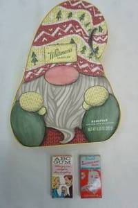 lot 109 image: Whitmans Sampler Christmas Gnome (poly) & Vintage ABC Gum & Smokers Gum
