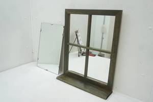 lot 127 image: Window Pane Mirror & Vintage Frameless Mirror