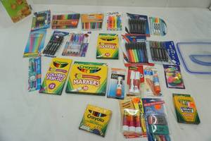lot 144 image: Container of Unopened Markers and Other OfficeCraft Items