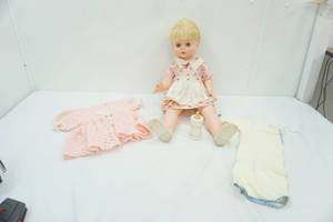 lot 155 image: Vintage Doll 28 long and Accessories
