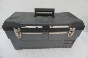 lot 179 image: Stack-On Tool Box. 24 wide by 9 tall by 9 deep