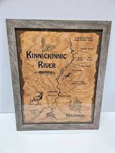 lot 53 image: Kinnickinnic River Framed Map - Wisconsin