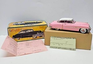 lot 72 image: FIFTIES Pink Cadillac Sedan Tin Toy Friction Car