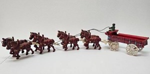 lot 78 image: Cast Iron Horse Drawn Wagon
