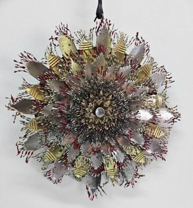 lot 82 image: Vintage Homemade Hand Cut Metal Flower - 1970