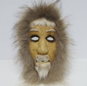 lot 137 image: AlaskanInuit Genuine Animal Hide Leather & Fur Mask
