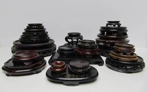 lot 244 image: LARGE Estate Lot of Assorted Vintage etc Carved Wood Oriental Stands