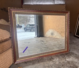 lot 138 image: Excellent Condition Framed Large Beveled Glass Wall Mirror
