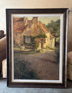 lot 139 image: Very Nice Large Impressionist Hand Painted  Embellished Artwork on Canvas