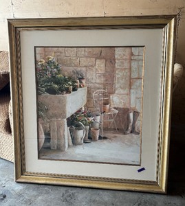 lot 140 image: Quality Framed Large signed Numbered Print Mediterranean Floral Scene by Lee Hazel
