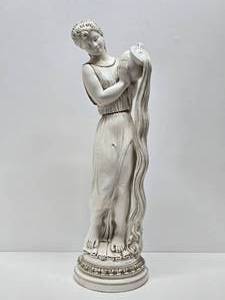 lot 207 image: LARGE Vintage 1960s Neoclassical Maiden Plaster Sculpture - 39.5 Tall