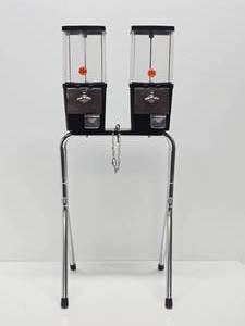 lot 208 image: Working Double 25 Cent CandyGumball Machine wStand - No Key