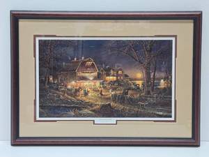 lot 214 image: Professionally Framed & Matted TERRY REDLIN Print - Harvest Moon Ball