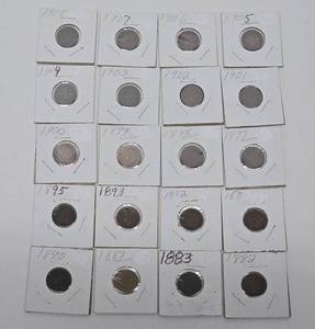 lot 169 image: Lot f 20 Different Indian Head Pennies from 1882-1908 #2