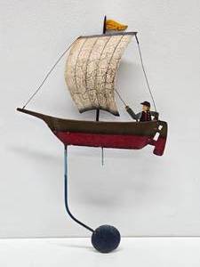 lot 166 image: Very Cool Sailing Ship  Boat Pendulum Balance Sculpture