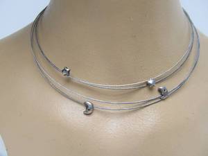 lot 253 image: New with Tags Sterling Silver Moon & Stars Necklace